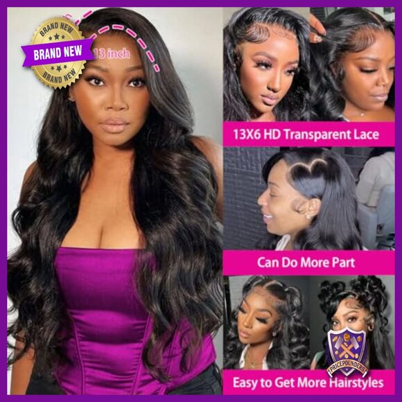 30 Inch Body Wave Lace Front Wig Human Hair 220 Density Glueless main image 5